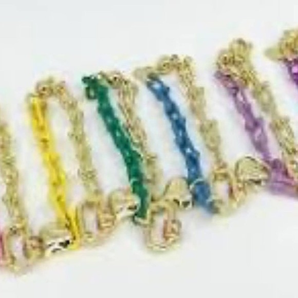 Melania Clara Melissa Yellow and gold daisy and Orchid chain bracelet NEW (2) - Picture 10 of 16